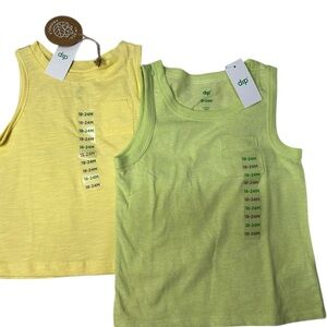 Dip Kids Tank Tops - Sunny Yellow and Lime Green
